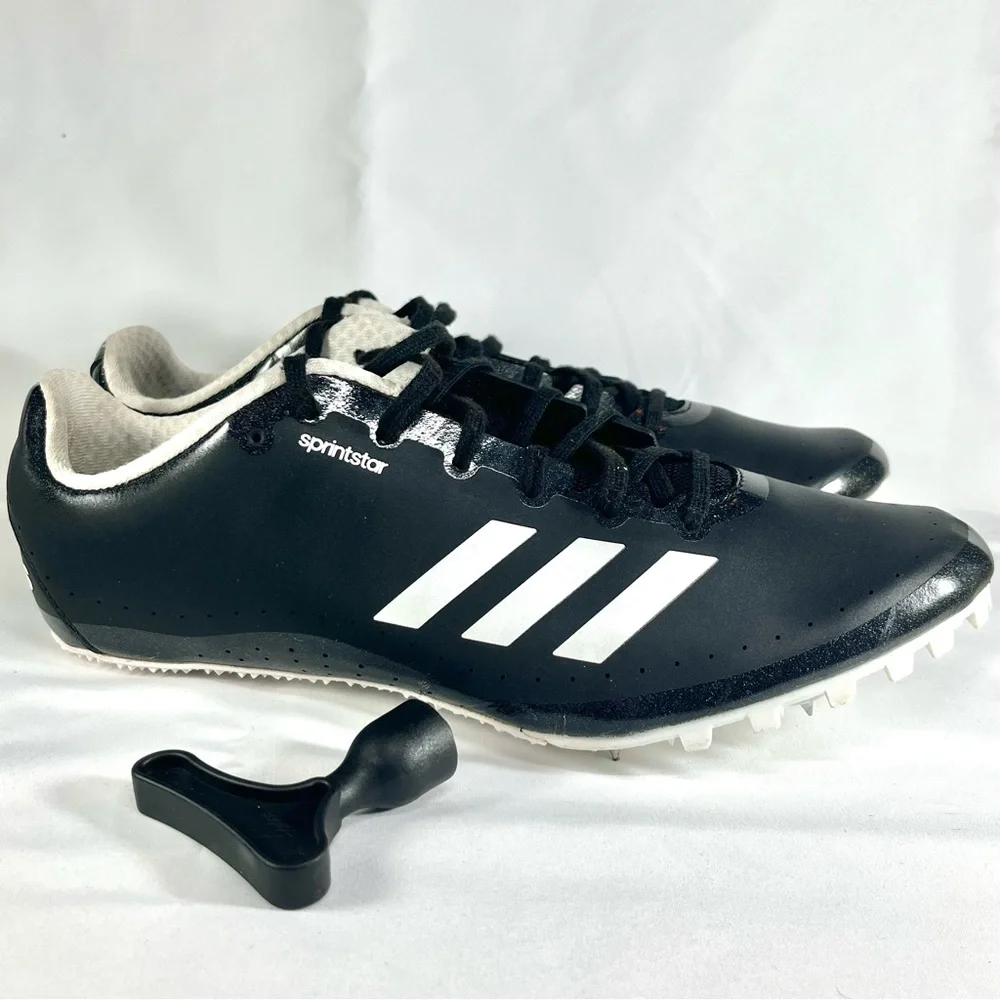 Adidas Sprintstar Track Spikes Mens 10 Black White Lightweight Performance